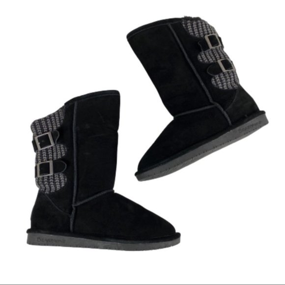 BearPaw Shoes - BEARPAW Black Rue Genuine Sheepskin Lined Boots 8